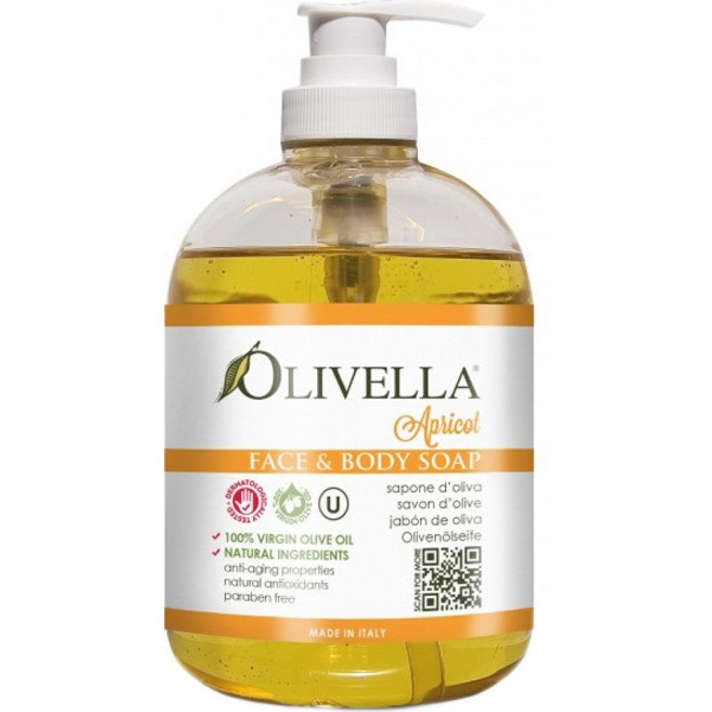 Рідке мило Olivella Абрикос на основі оливкової олії 500 мл (764412260239) - зображення 1