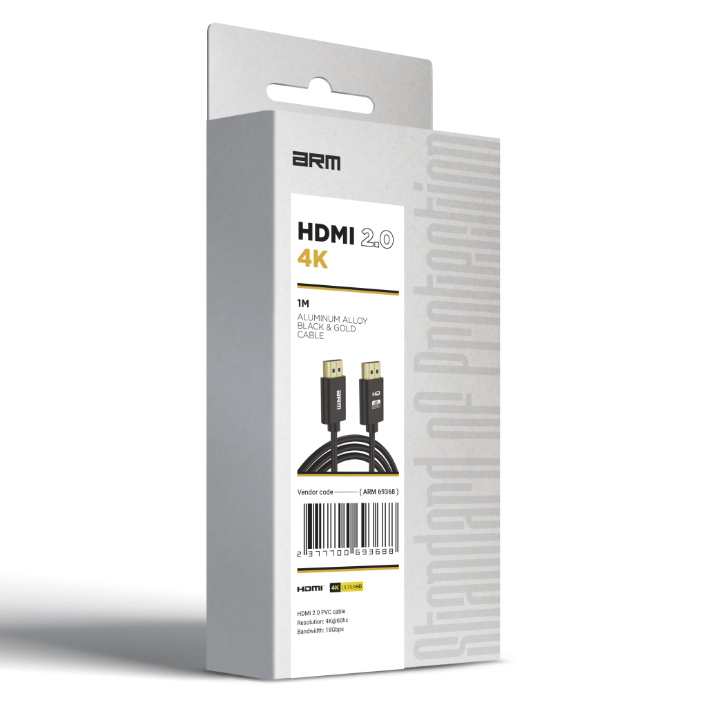 Кабель мультимедійний HDMI M to HDMI M 2.0m V2.0 4K black Armorstandart (ARM69369) - зображення 3