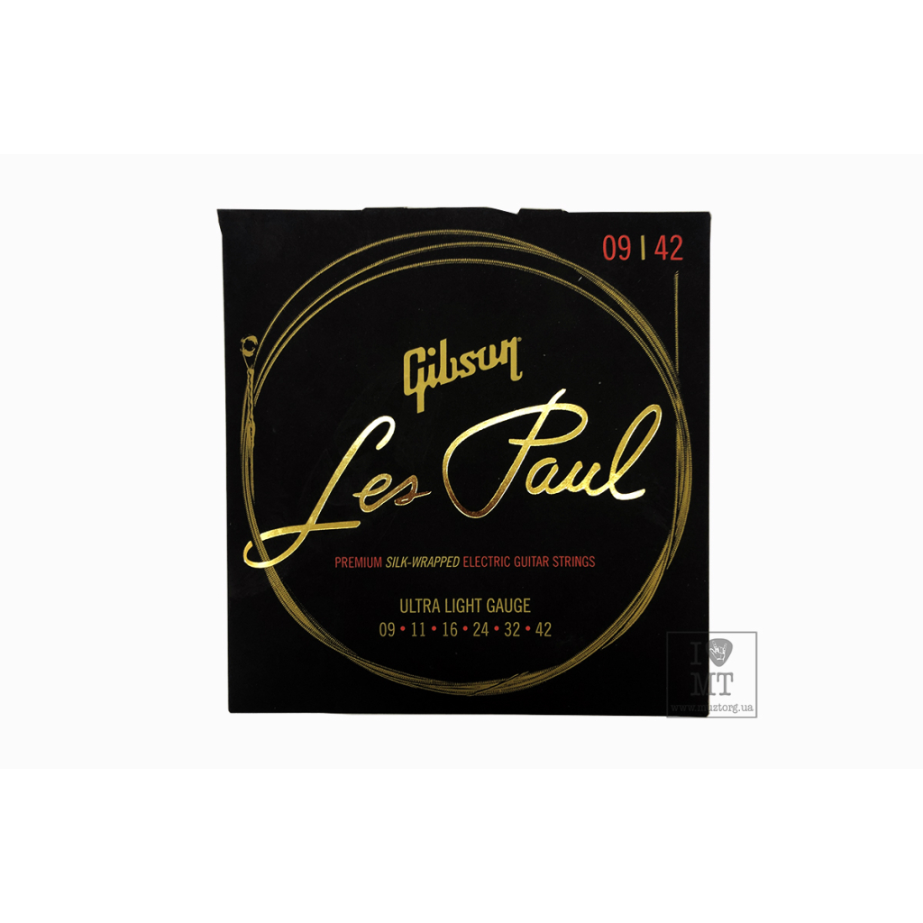 Струни для гітари Gibson SEG-LES Les Paul Premium Electric Guitar Strings Ultra-Light (09-42) (230476) - зображення 1