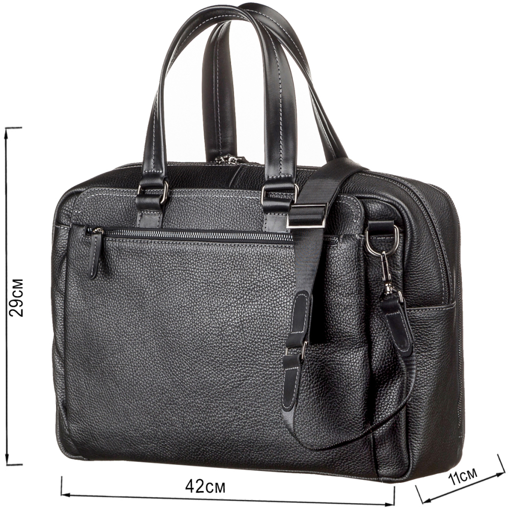 Сумка Shvigel Шкіряна Чорна (11123) - зображення 3