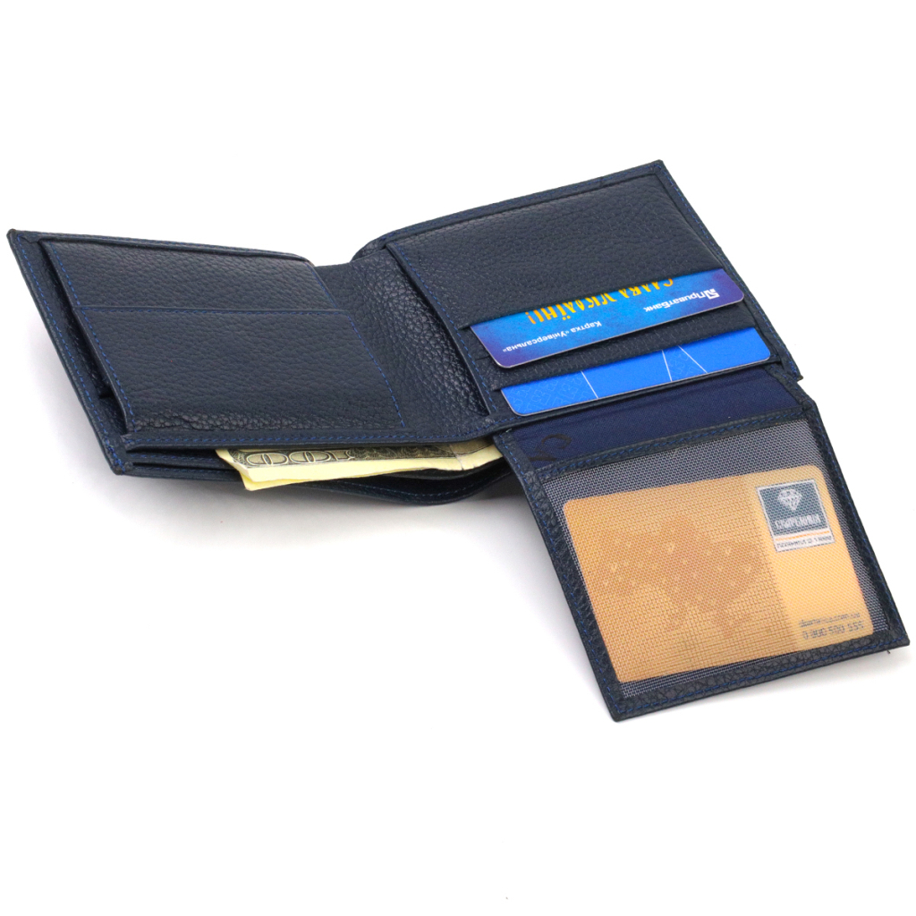 Портмоне Canpellini З натуральної шкіри флотар Синє (21787) - зображення 6