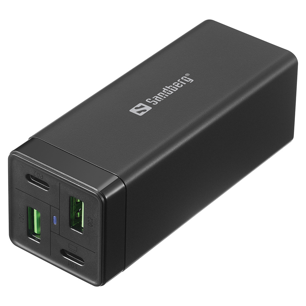 Зарядний пристрій Sandberg 4in1 2xUSB-C 2xUSB PD 65W QC 3.0 20W (441-45) - зображення 1