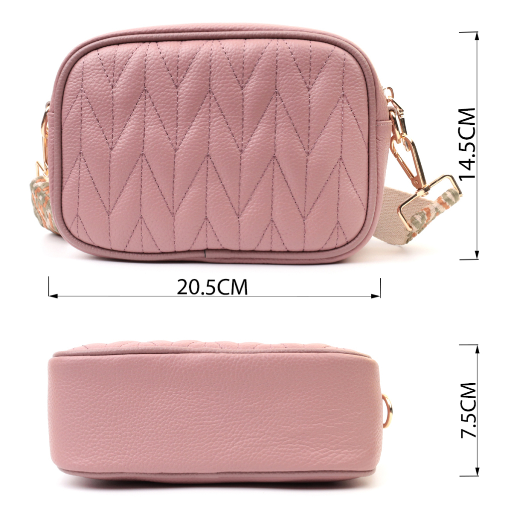 Сумка Vintage Стьобана жіноча з натуральної шкіри Рожева (22614) - зображення 3