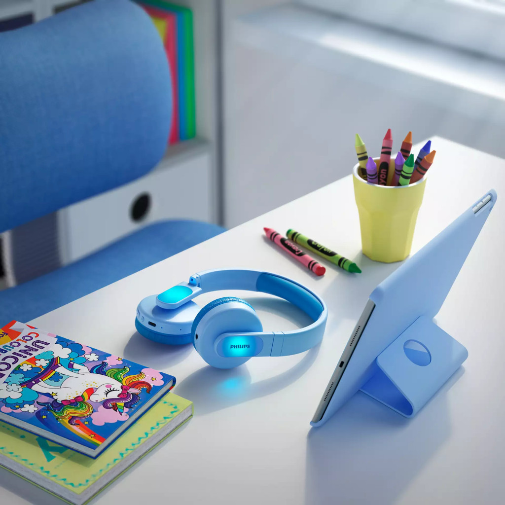 Навушники Philips Kids TAK4206 On-ear Colored light panels Wireless Blue (TAK4206BL/00) - зображення 2