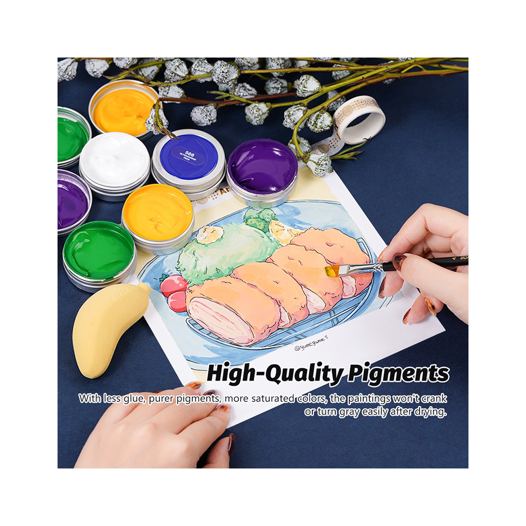 Гуашеві фарби Arrtx 9A 9 кольорів (LC302819) - изображение 4