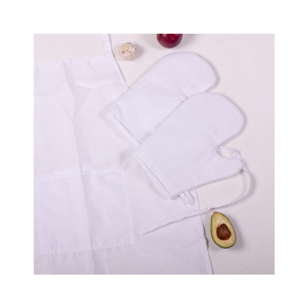 Фартух MirSon Набір 11-2107 White бязь дві прихватки + дві рукавички-прихватки + фартух (2200006752622) - изображение 3