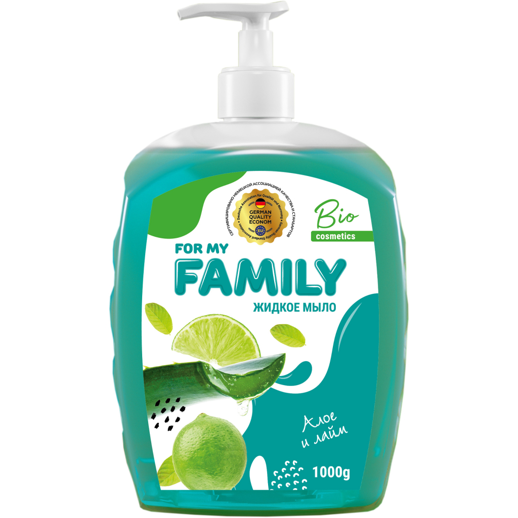Рідке мило Family 2K Алое та лайм 1000 г (4260637722461) - зображення 1