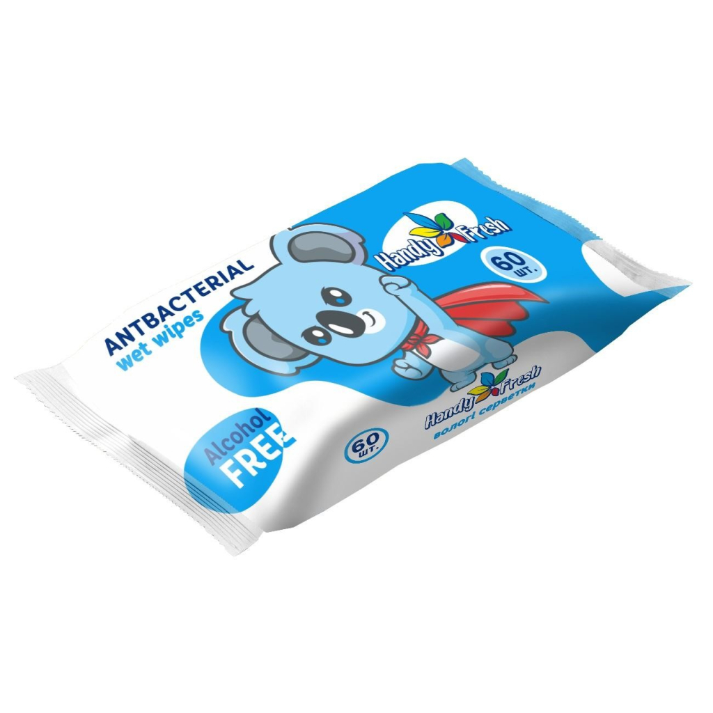 Вологі серветки Handy Fresh Антибактеріальні 60 шт. (4820237500038) - зображення 1