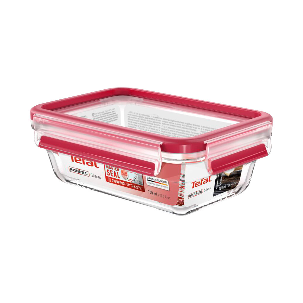 Харчовий контейнер Tefal Masterseal Glass7 Red 0.7 л (N1040610) - зображення 1