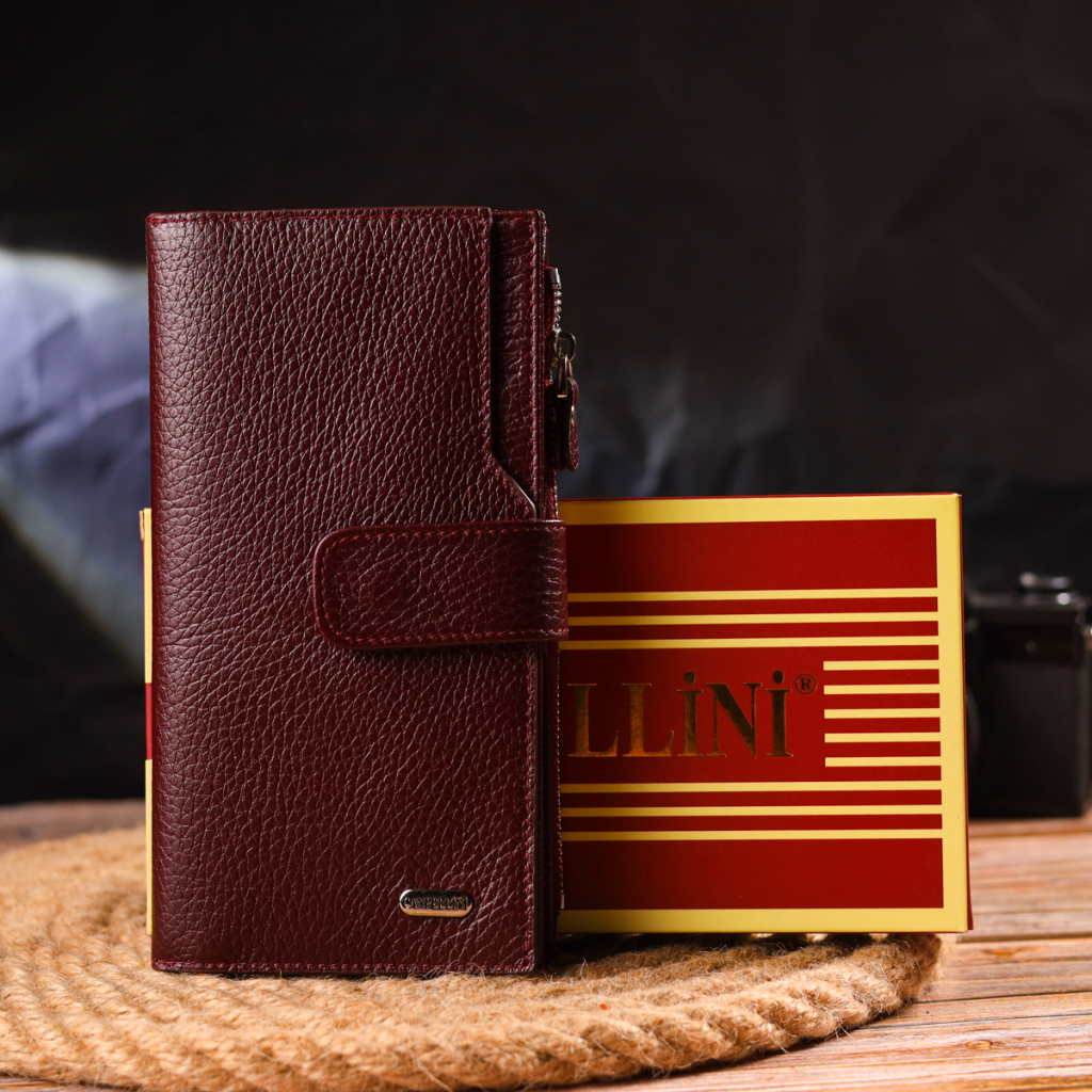 Гаманець Canpellini З натуральної шкіри Бордовий (21645) - зображення 11