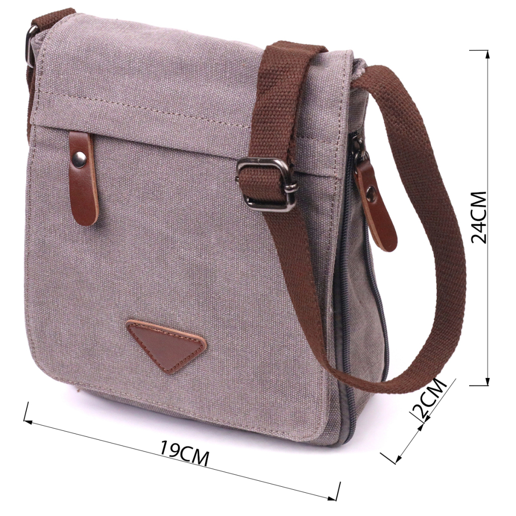 Сумка Vintage Чоловіча з текстилю Сіра (21266) - зображення 3