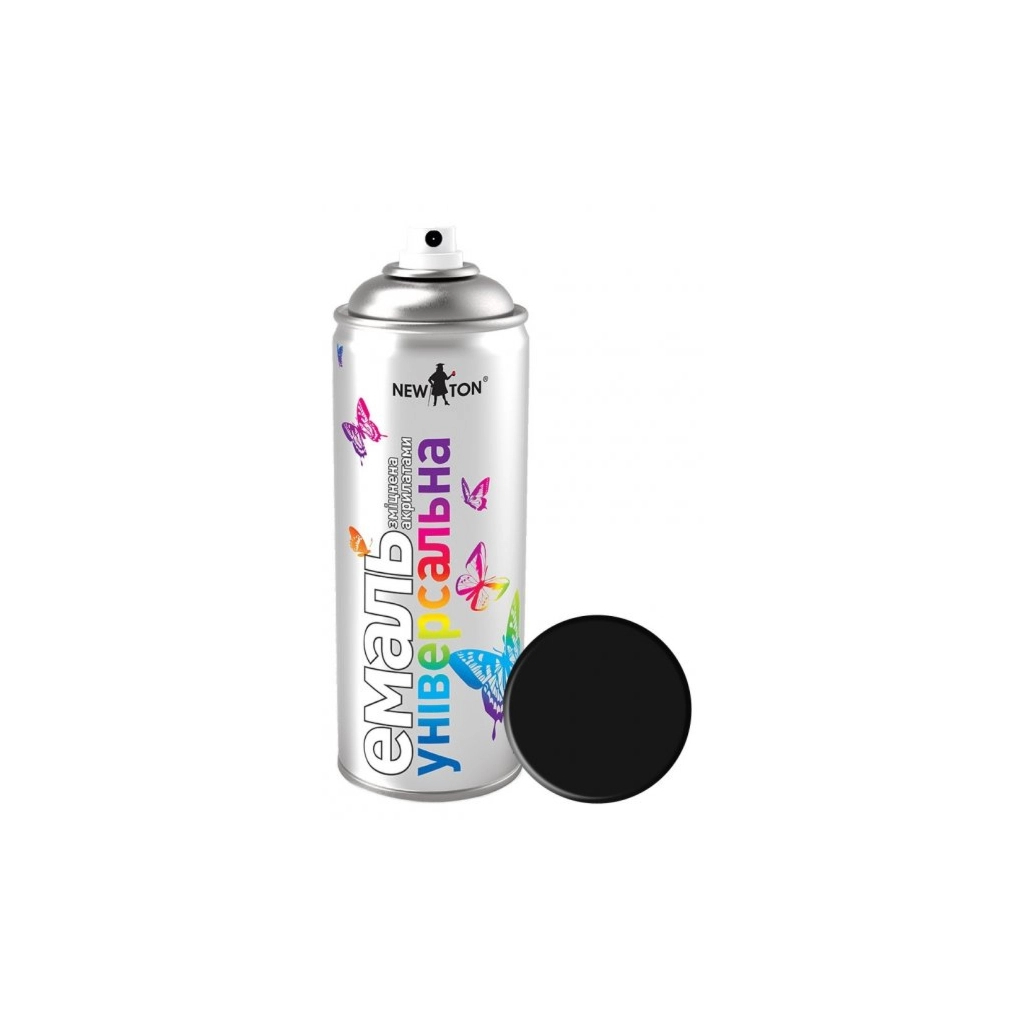 Аерозольна фарба для автомобіля New Ton універсальна 9005 чорний мат,400 мл (237) - зображення 1
