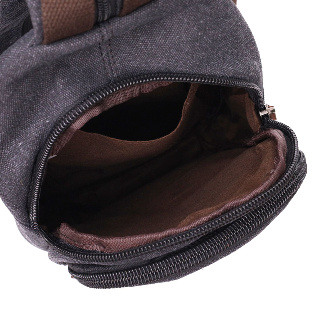 Сумка Vintage Текстильна з ущільненою спинкою через плече Чорна (22172) - зображення 6