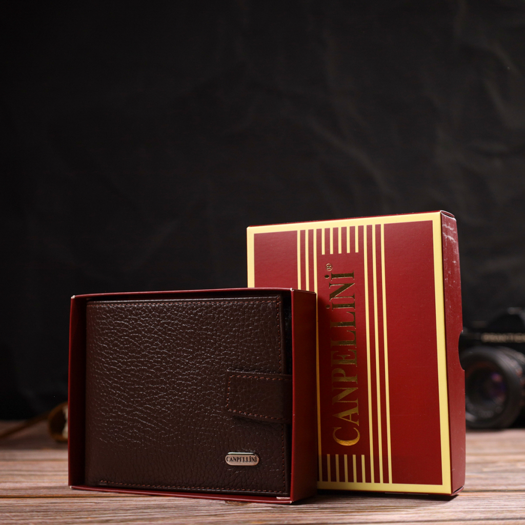 Гаманець Canpellini З натуральної шкіри Флотар Коричневий (21886) - зображення 11