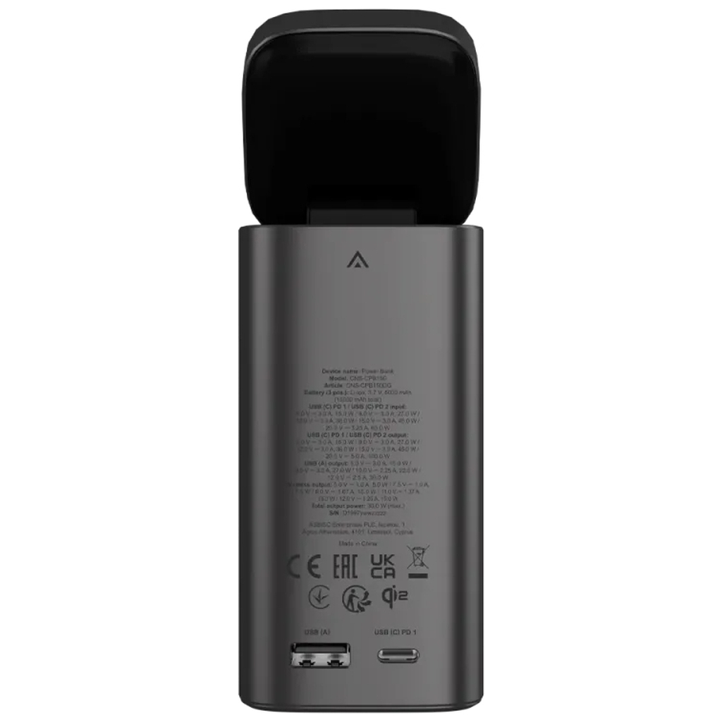 Батарея універсальна Canyon 15000mAh OnPower 150 Qi2 magnetic Grey (CNS-CPB150DG) - изображение 6