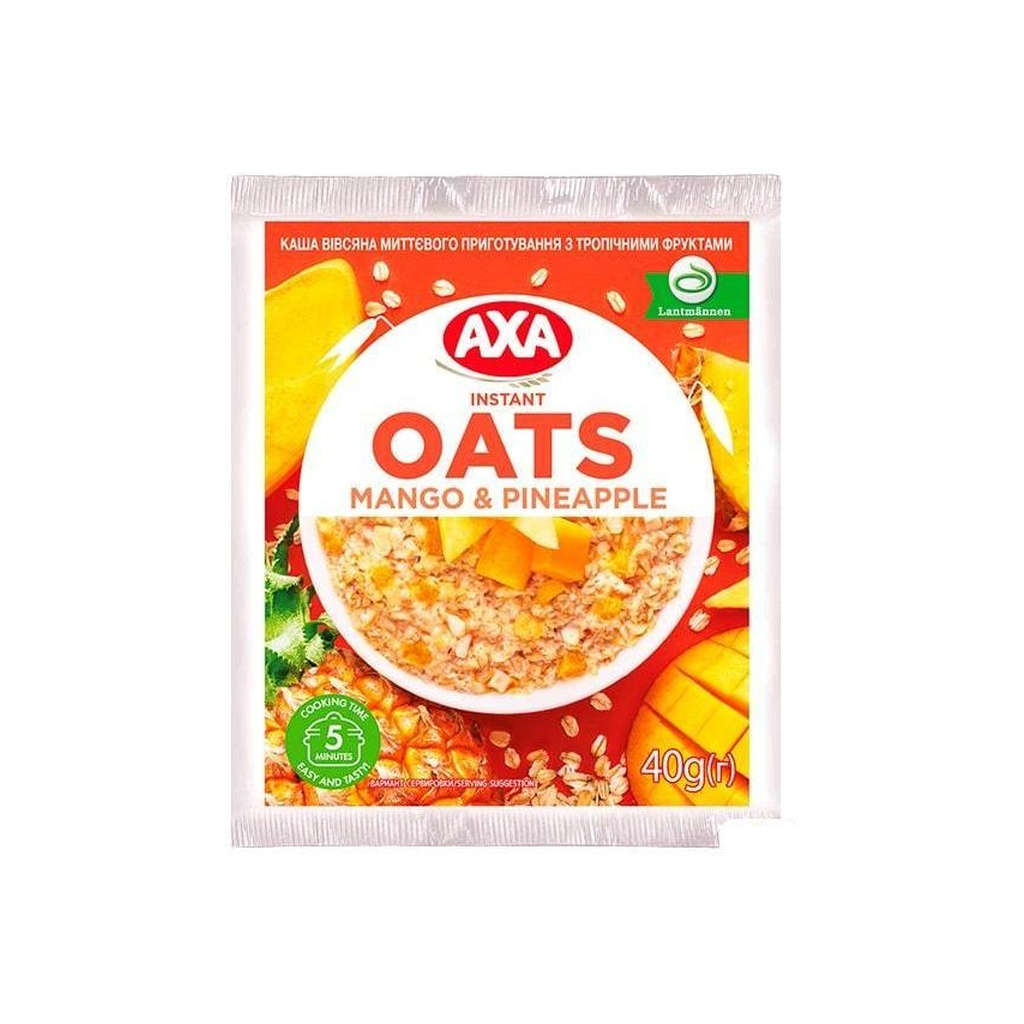 Їжа швидкого приготування АХА Каша Вівсяна з тропічними фруктами 40 г (4820008128317) - зображення 1