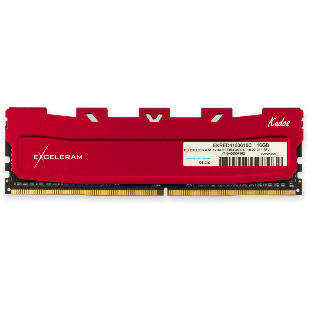 Модуль пам'яті для комп'ютера DDR4 16GB 3600 MHz Red Kudos eXceleram (EKRED4163618C) - зображення 1