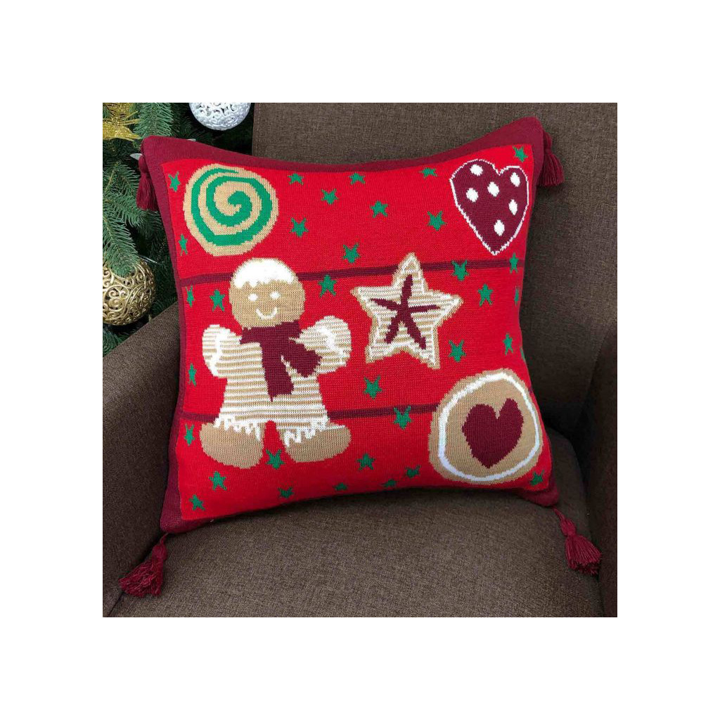 Наволочка Прованс в'язана Печиво 45х45 см Червона (23102) - зображення 1