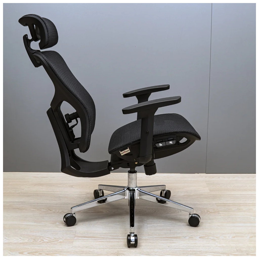 Офісне крісло Richman Ергостар Хром Synchro Сітка Чорне (R00000052543) - зображення 4