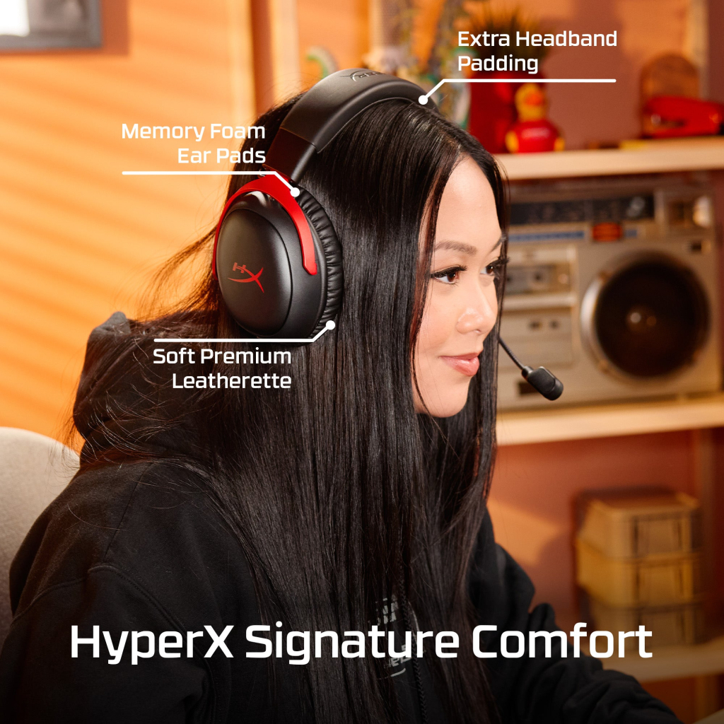 Навушники HyperX Cloud III S Wireless/USB-A/USB-C Black/Red (A59Z0AA) - зображення 10