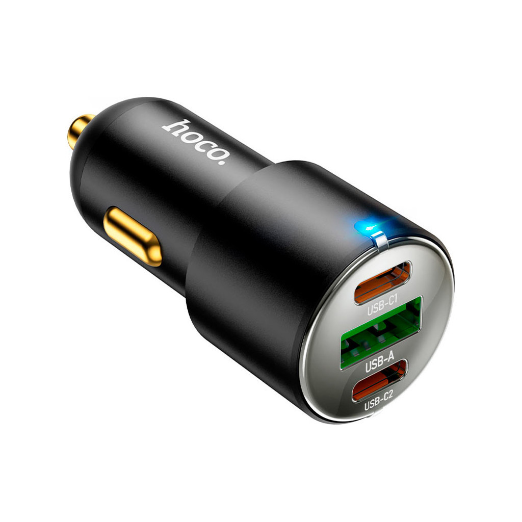 Зарядний пристрій HOCO NZ6 2xType-C, USB-A Black (6931474765185) - зображення 4