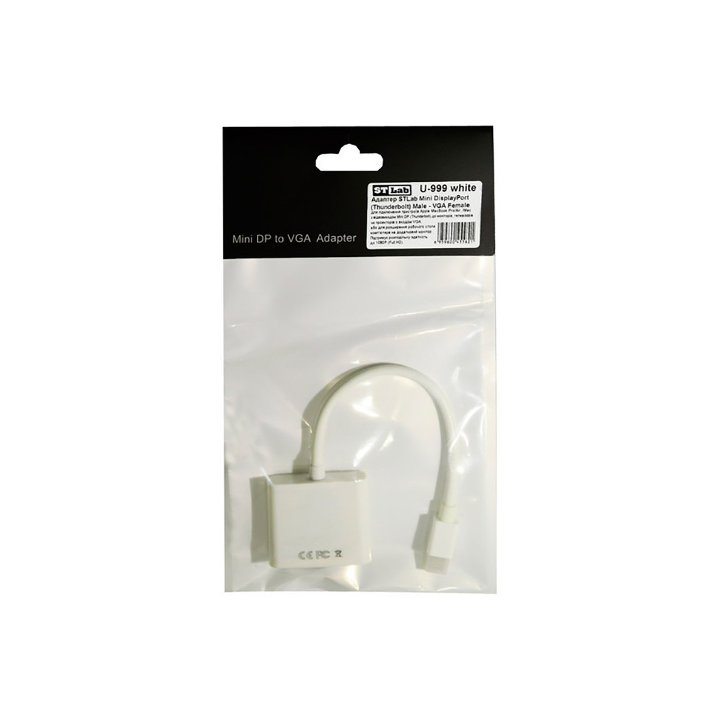 Перехідник ST-Lab Mini DisplayPort (Thunderbolt) Male - VGA Female, 1080P (U-999 white) - зображення 3