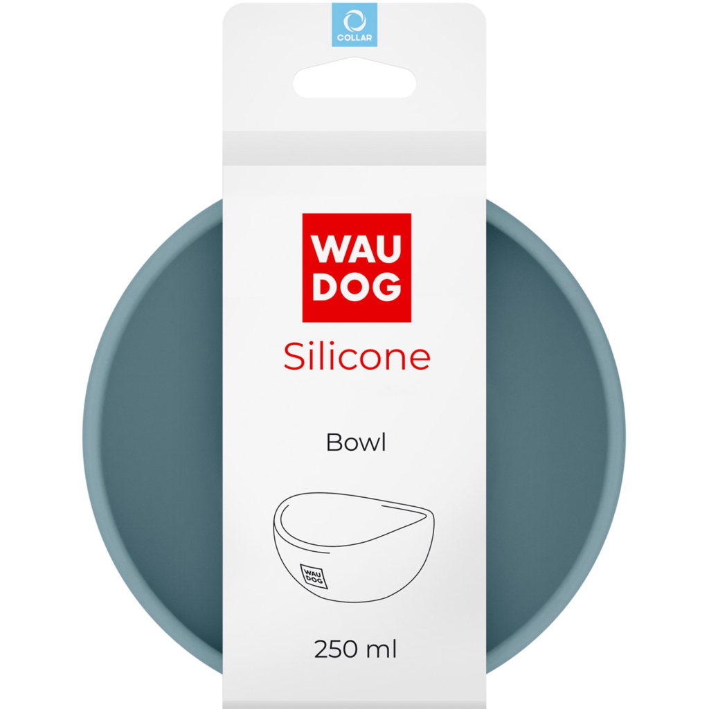 Посуд для котів WAUDOG Silicone Миска 250 мл сіра (508111) - зображення 1