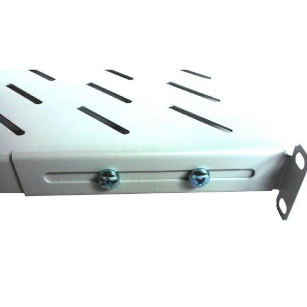 Полка Hypernet 19" 1U глиб. 600мм, у шафи глибиною 800мм, колір сірий (U-FS-80) - изображение 3