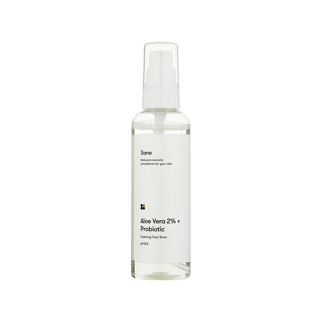 Тонік для обличчя Sane Aloe Vera 2% + Probiotic Calming Face Toner Заспокійливий 100 мл (4820266830533) - изображение 1