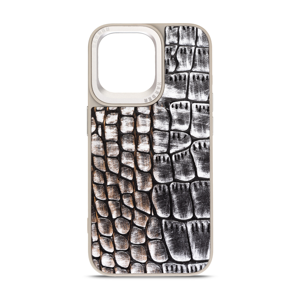 Чохол до мобільного телефона Harder Glamorous Croco Apple iPhone 15 Pro Max Grey Gold (ARM76766) - зображення 1