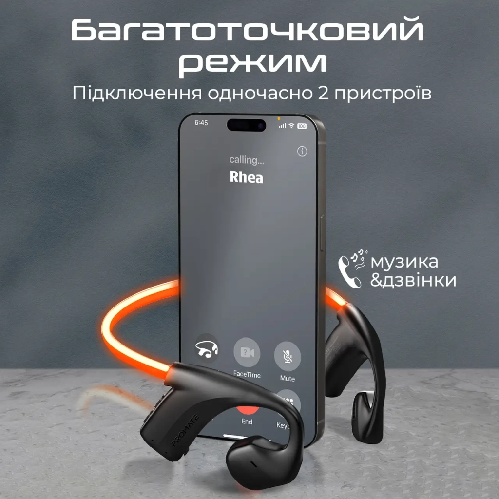 Навушники Promate RippleGlow Black (rippleglow.black) - изображение 7