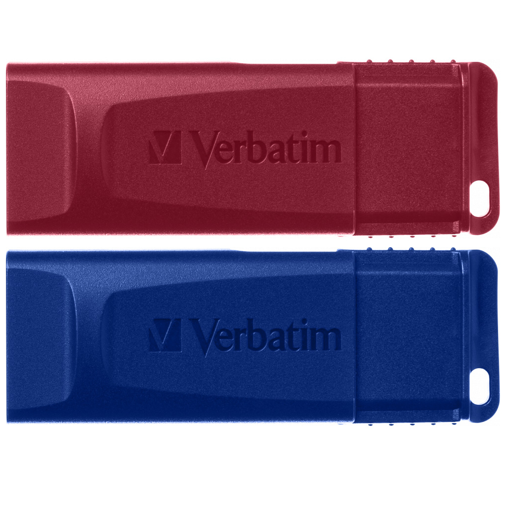 USB флеш накопичувач Verbatim 2x32GB Store 'n' Go Slider Red/Blue USB 2.0 (49327) - зображення 1