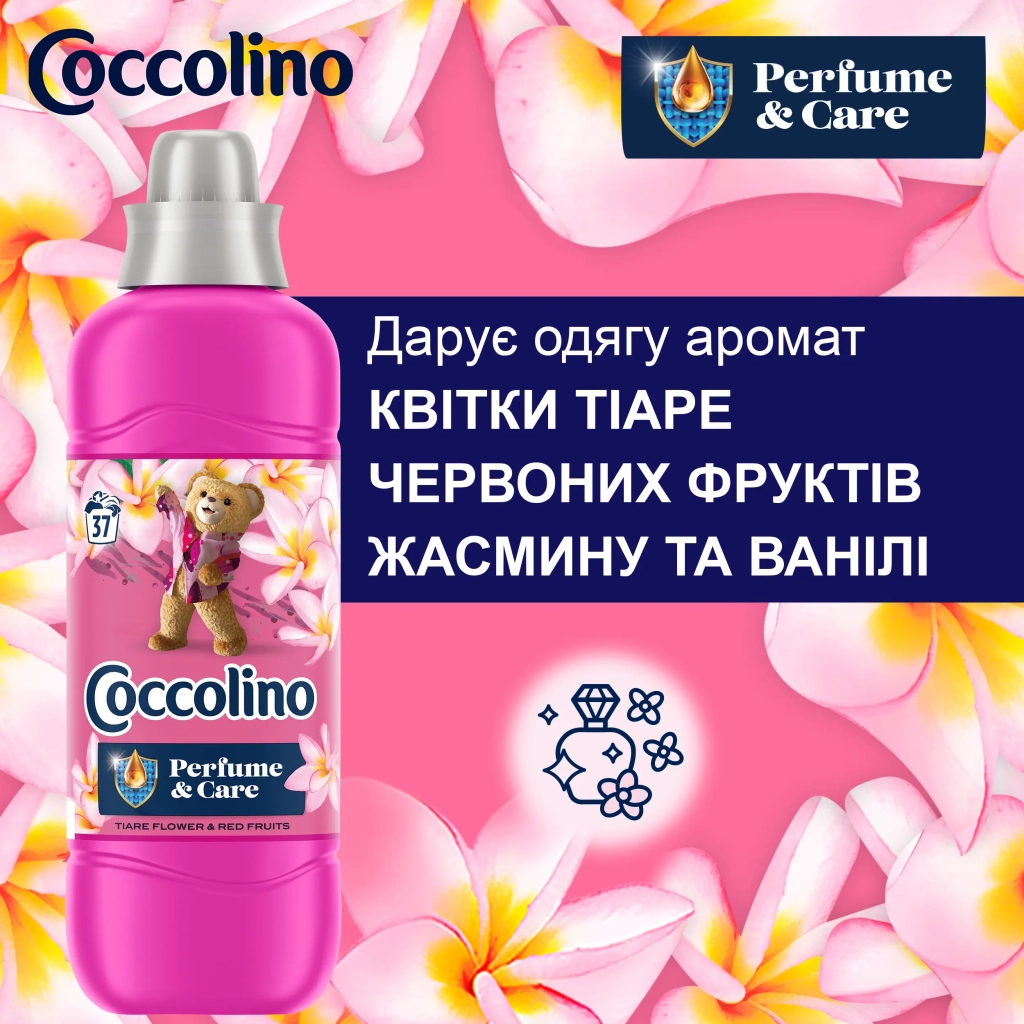 Кондиціонер для білизни Coccolino Perfume & Care Tiare Flower & Red Fruits 925 мл (8720181409653) - изображение 4