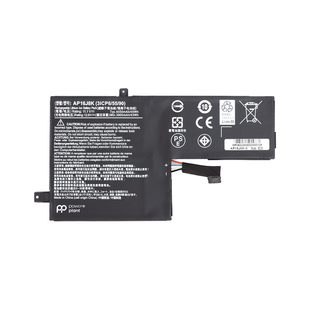 Акумулятор до ноутбука ACER Chromebook 11 C731 (AP16J5K) 11.1V 3900mAh PowerPlant (NB410644) - зображення 1