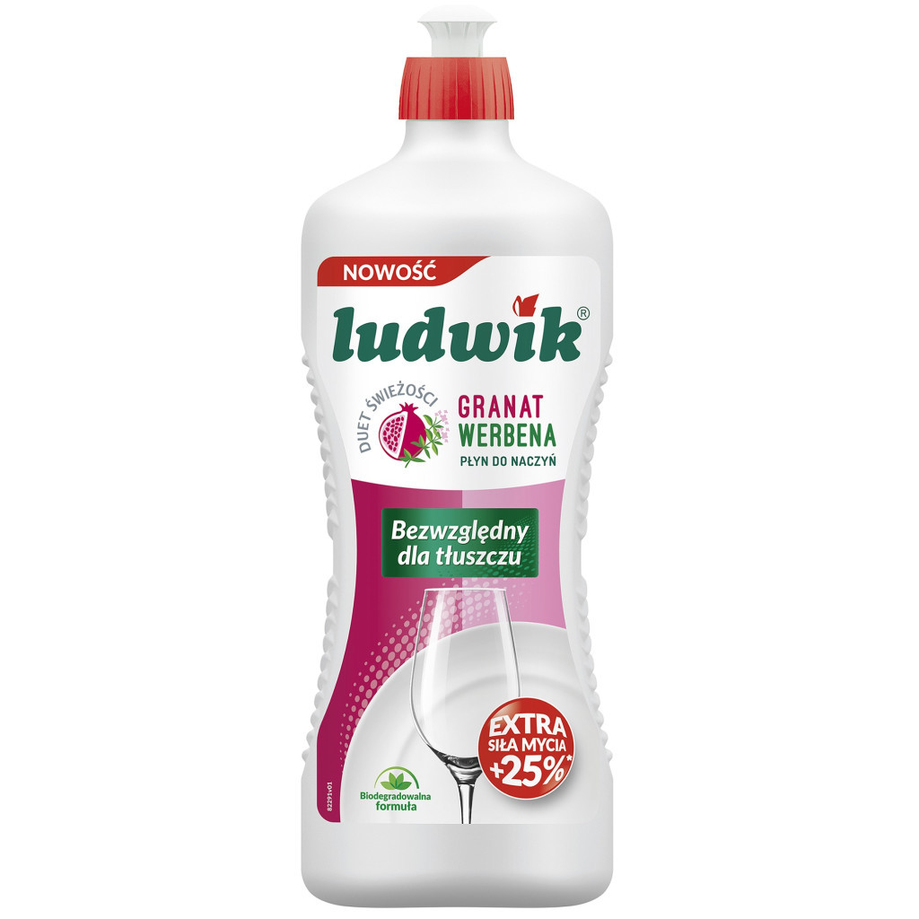 Засіб для ручного миття посуду Ludwik Гранат з вербеною 900 г (5900498028331) - зображення 1