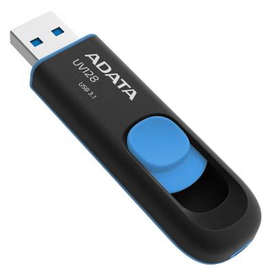 USB флеш накопичувач ADATA 128GB UV128 Black/Blue USB 3.1 (AUV128-128G-RBE) - зображення 4