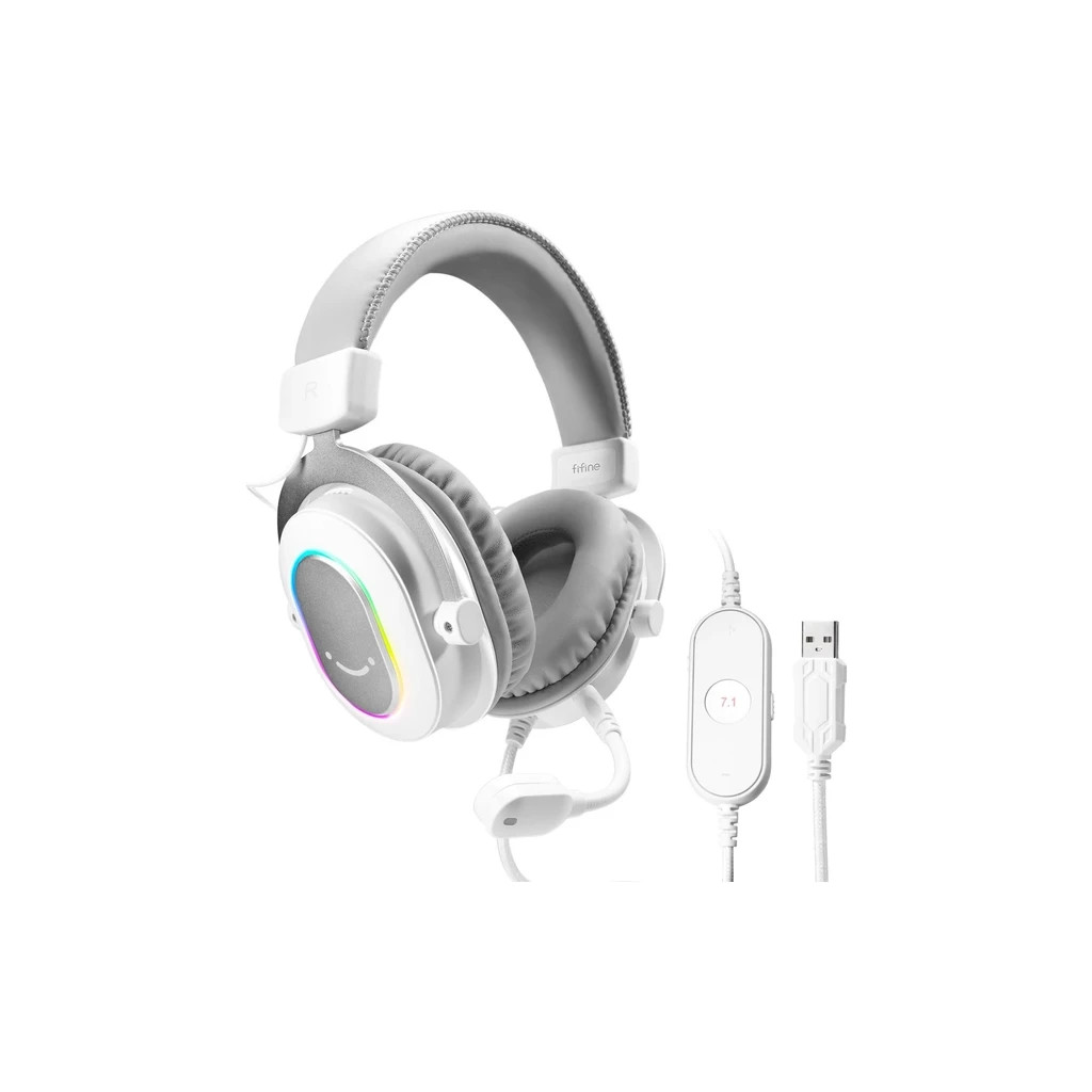 Навушники Fifine H6 RGB 7.1 White (H6W) - зображення 3