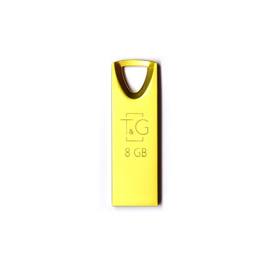 USB флеш накопичувач T&G 8GB 117 Metal Series Gold USB 2.0 (TG117GD-8G) - зображення 1