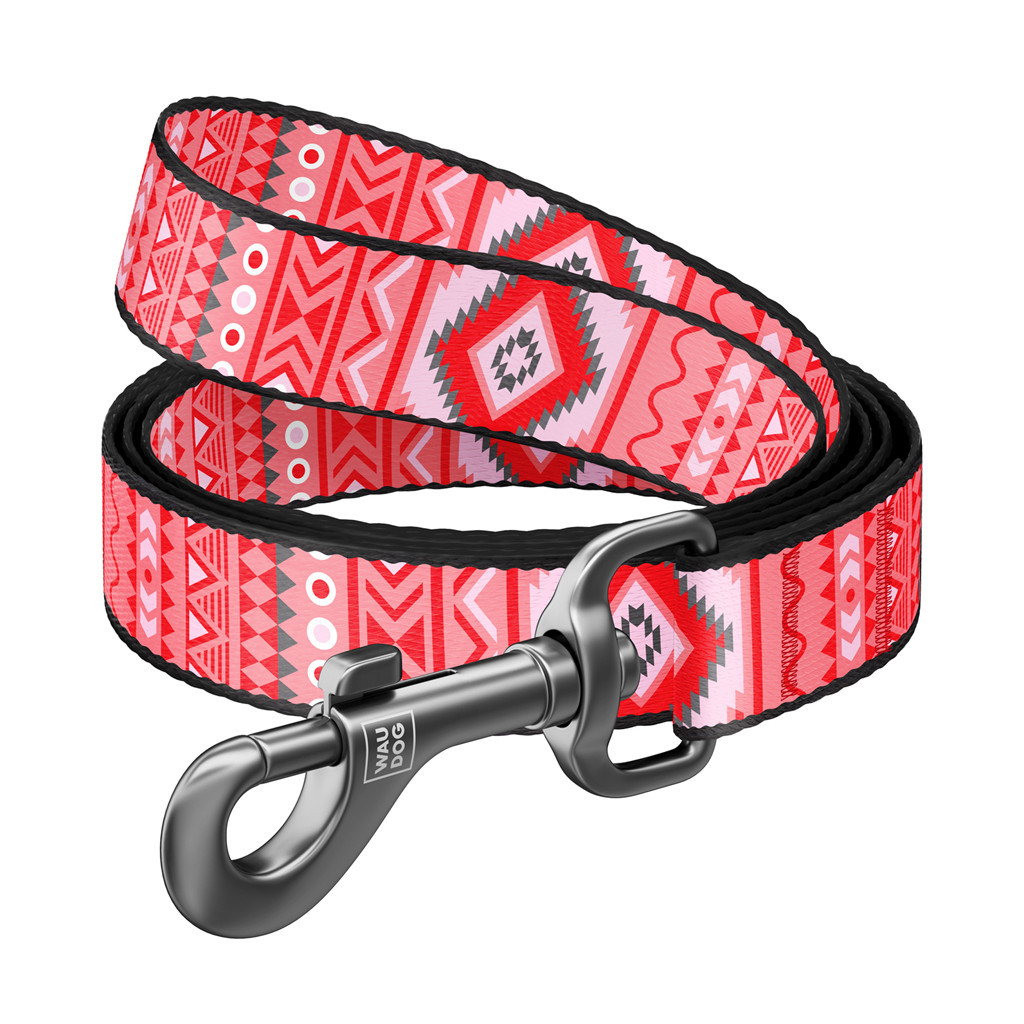 Повідець для собак WAUDOG Nylon "Етно червоний" L (4671) - зображення 1