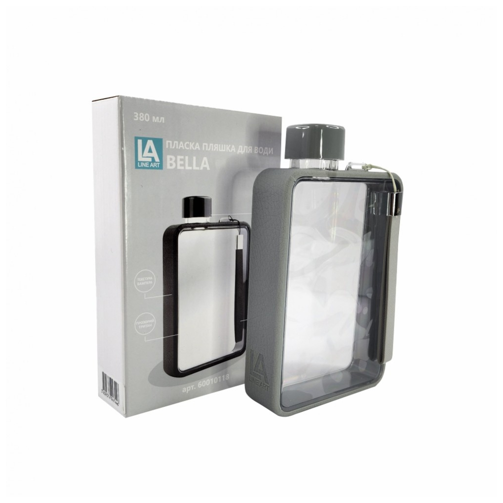 Пляшка для води Line Art Bella 380 мл сіра (60010118LA-07) - зображення 1