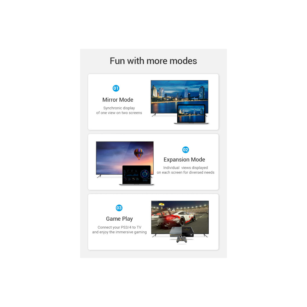 Кабель мультимедійний HDMI to HDMI 10.0m V2.0 Engineering 4K 60Hz 18Gbps HD 7.1 PVC Black Vention (AAMBL) - зображення 7