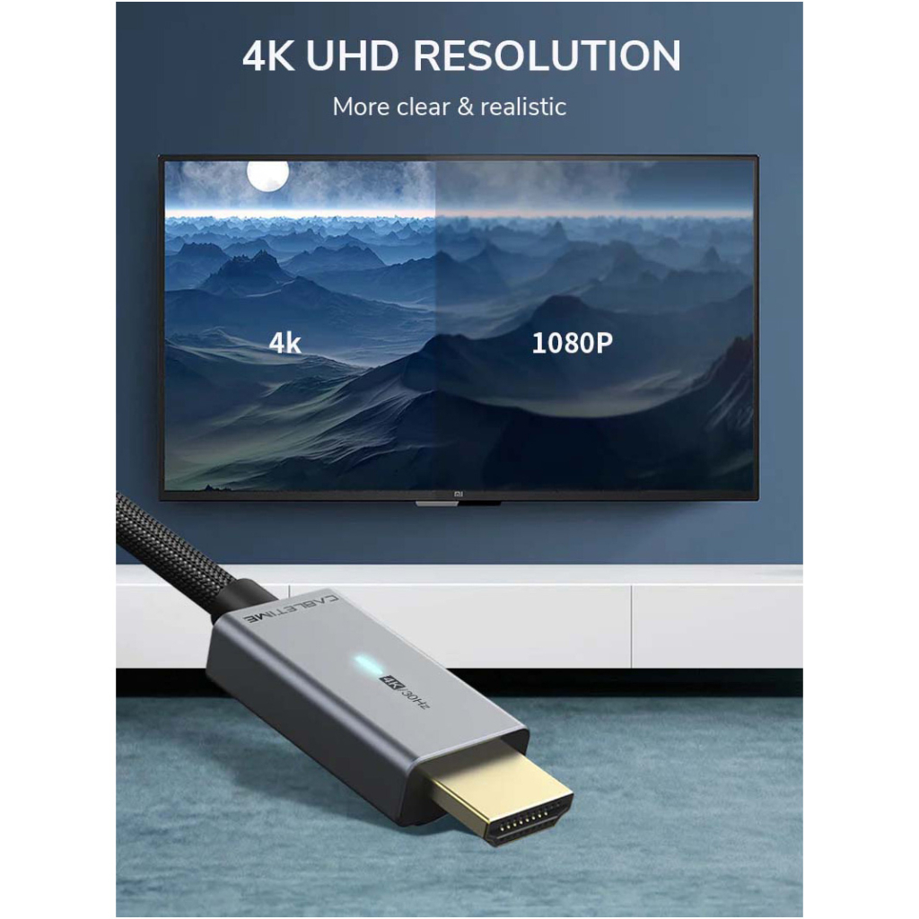 Кабель мультимедійний DisplayPort M to HDMI M 1.8m 4K30Hz Cabletime (CA915323) - зображення 5