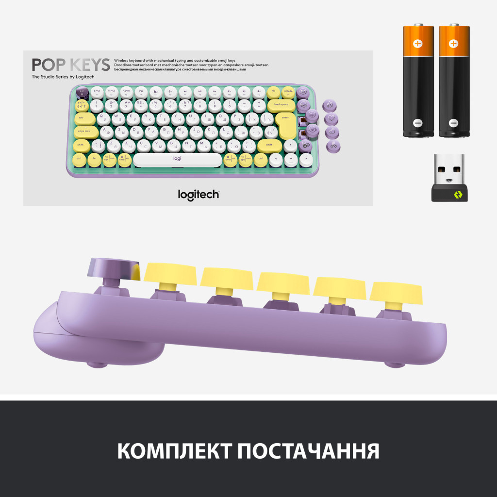 Клавіатура Logitech POP Keys Wireless Mechanical Keyboard Daydream Mint (920-010717) - зображення 8