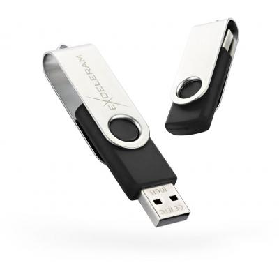USB флеш накопичувач eXceleram 16GB P1 Series Silver/Black USB 2.0 (EXP1U2SIB16) - зображення 1