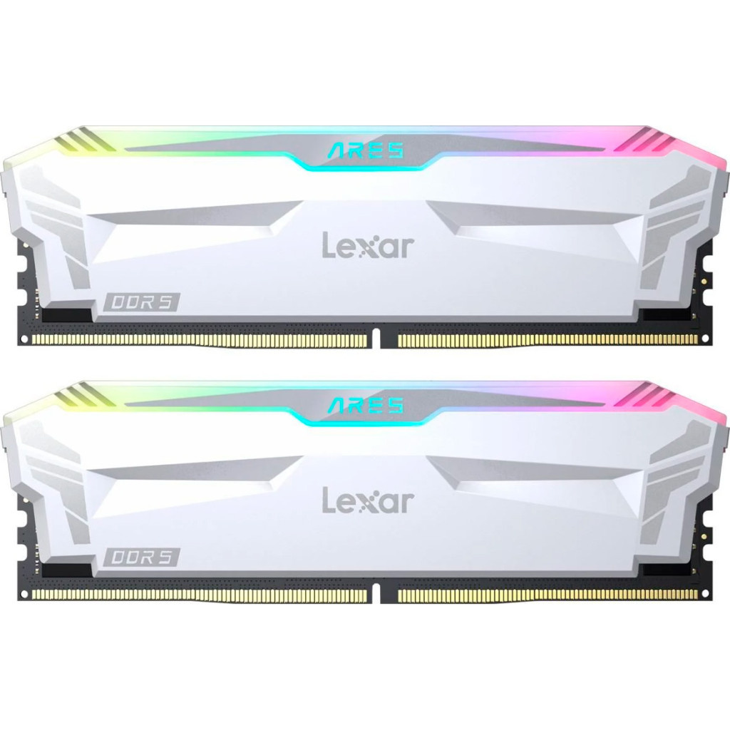Модуль пам'яті для комп'ютера DDR5 32GB (2x(16GB) 6400 MHz Ares RGB White Lexar (LD5EU016G-R6400GDWA) - зображення 1