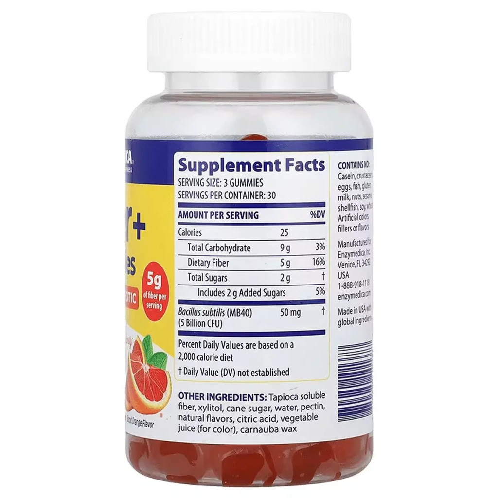 Пробіотики Enzymedica Клітковина+ з пребіотиками та пробіотиками (ENZ-10137) - зображення 2