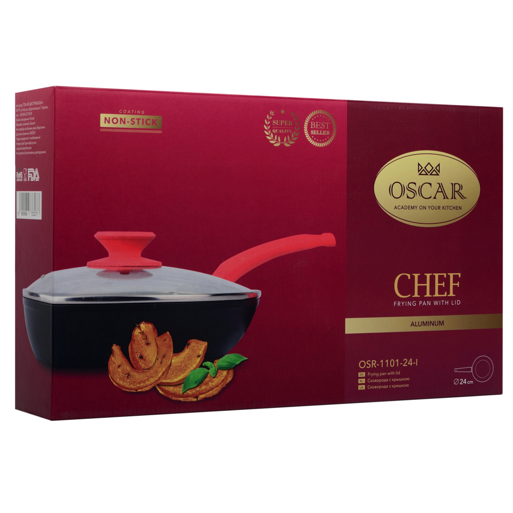 Сковорода Oscar Chef з кришкою 24 см (OSR-1101-24-l) - зображення 6