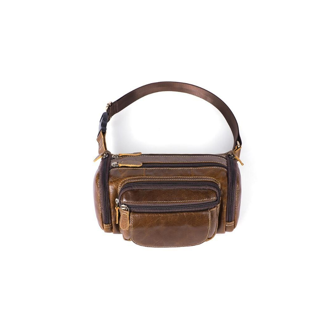 Сумка Vintage На пояс об'ємна Коричнева (14695) - зображення 10