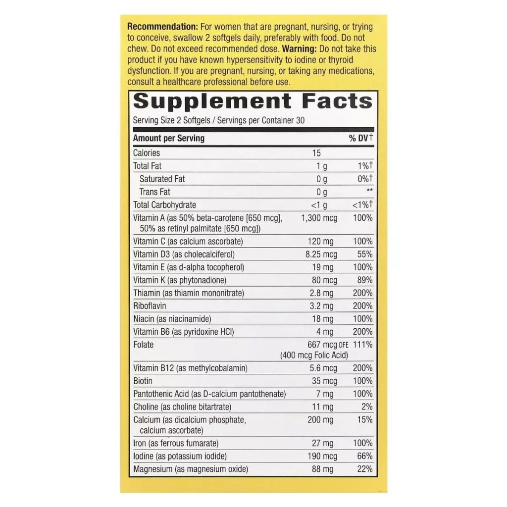 Вітамін Nature's Way Мультивітаміни преміум для вагітних, Alive! Complete Premium Pre (NWY-11209) - зображення 2