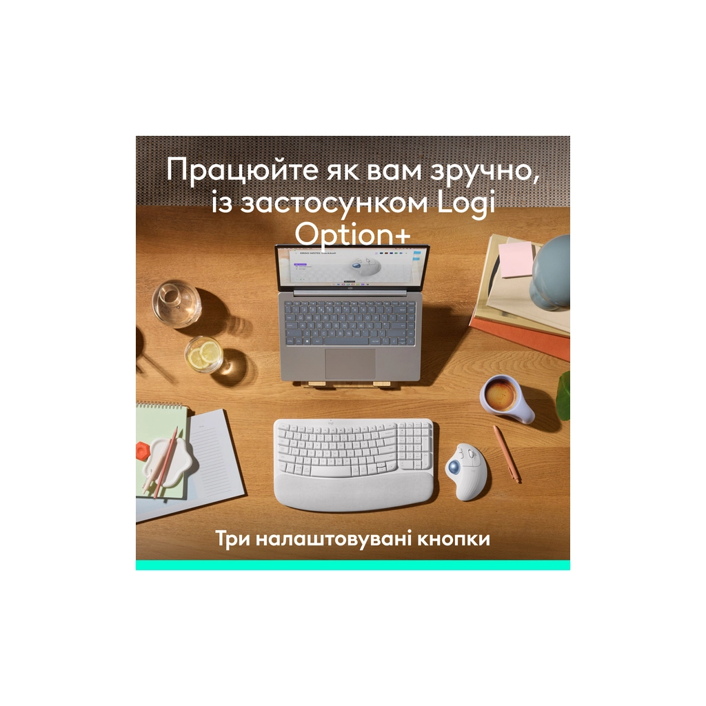 Мишка Logitech Ergo M575S Wireless Trackball Off-white (910-007030) - зображення 5